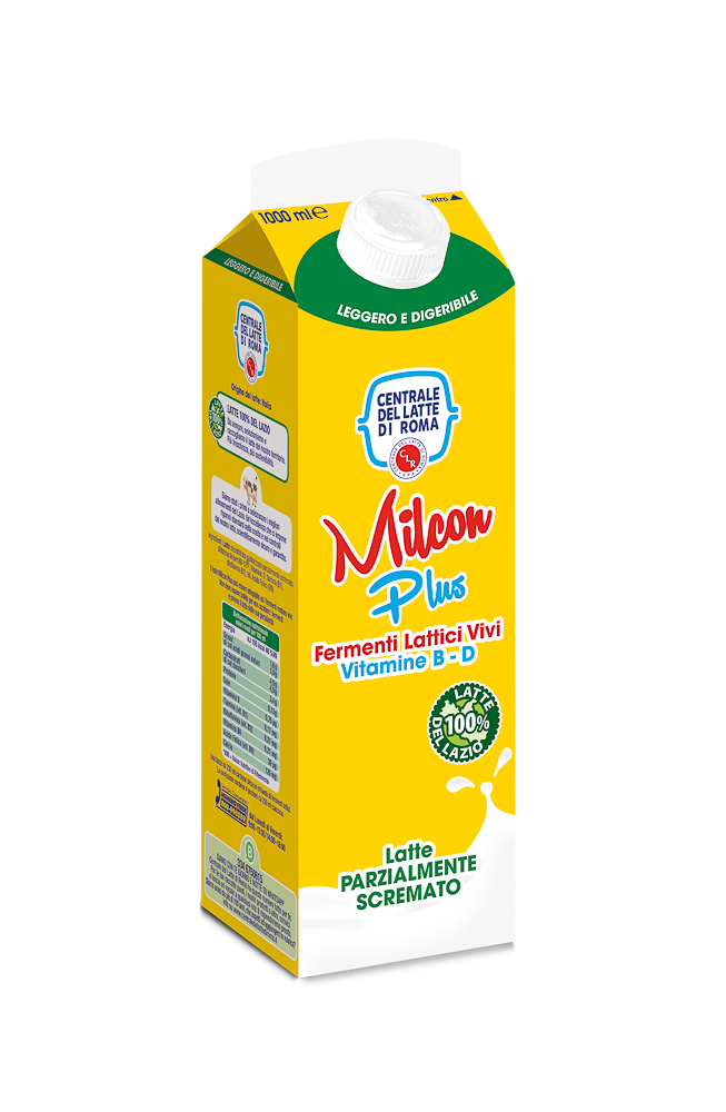 Latte MilconPlus Parzialmente Scremato Microfiltrato Pastorizzato cartone