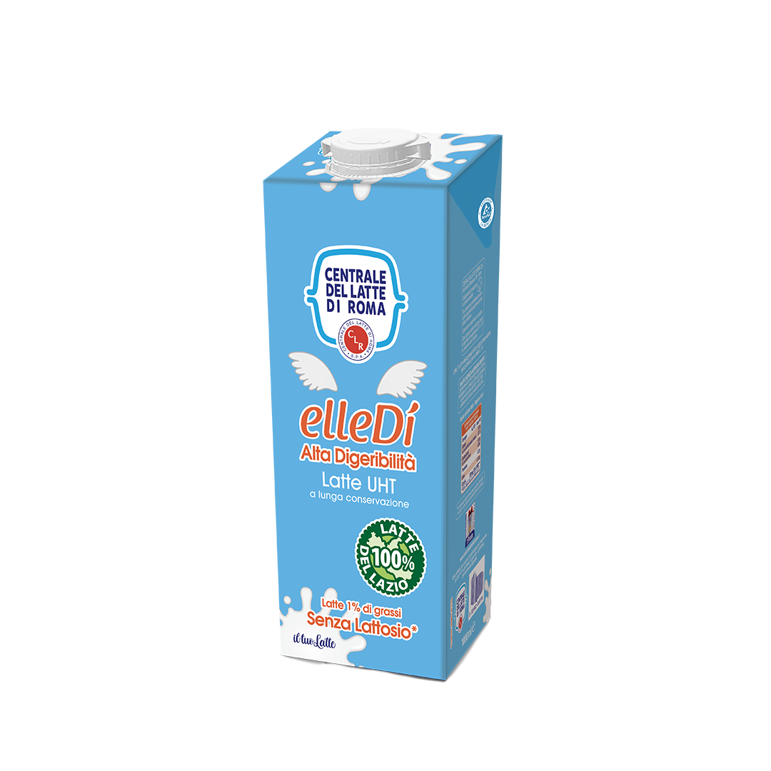 Latte a Lunga Conservazione Elledì Delattosato 1% grassi in cartone